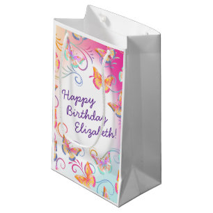 Butterfly Birthday Party Kids Colourful Small Gift Bag