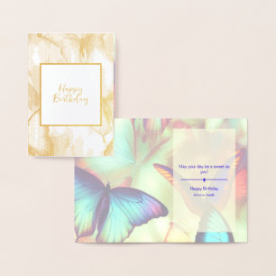 Butterfly Birthday Personalised Foil Card