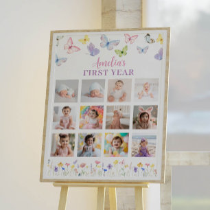 Butterfly Birthday Photo Milestone Poster