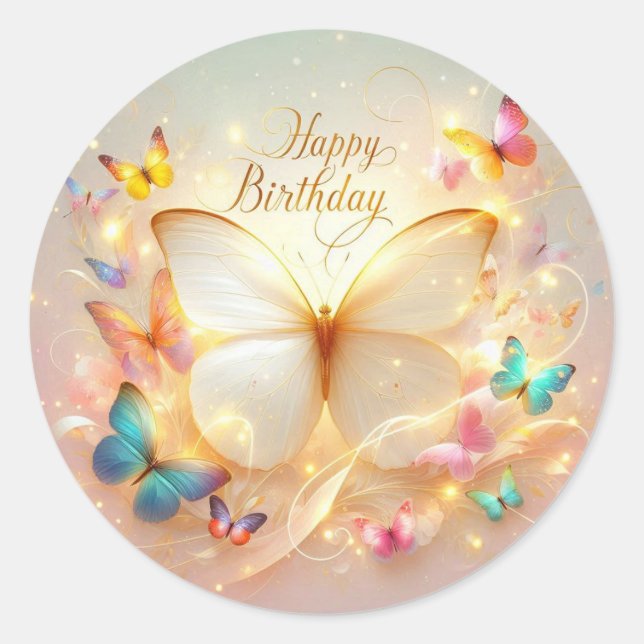 Butterfly birthday sticker  (Front)
