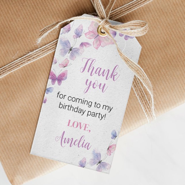 Butterfly Birthday Thank You Tag (Creator Uploaded)