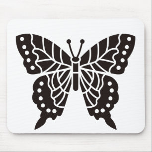 Butterfly Black and White Mouse Pad