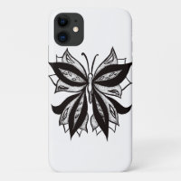 Butterfly Black And White Tribal Tattoo