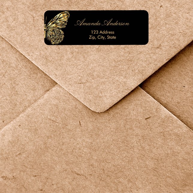 Butterfly black gold return address (Creator Uploaded)