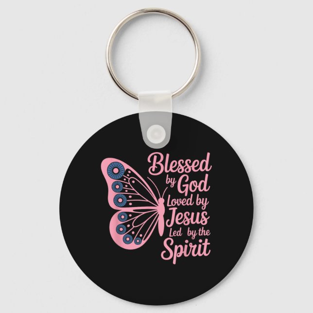 Butterfly Blessed Key Ring (Front)