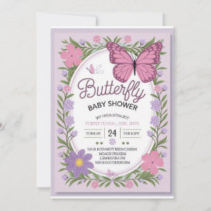 Butterfly Bliss Baby Shower Invitation Elegant &