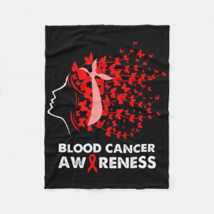 Butterfly Blood Cancer Women Girl Blood Cancer Awa Fleece Blanket