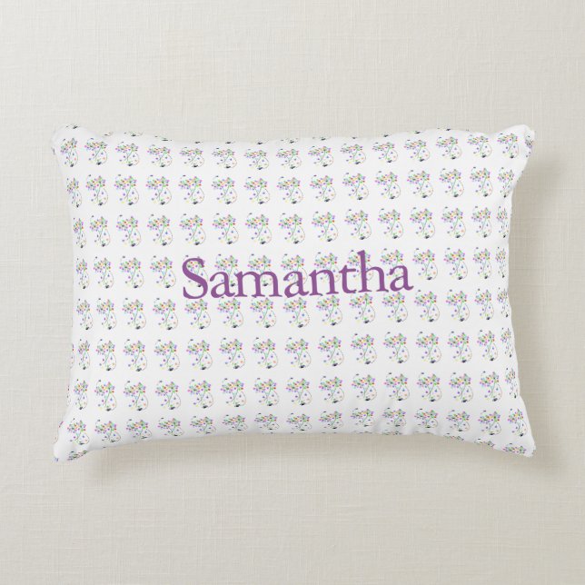 Butterfly Blooms Rectangle Decorative Cushion (Front)