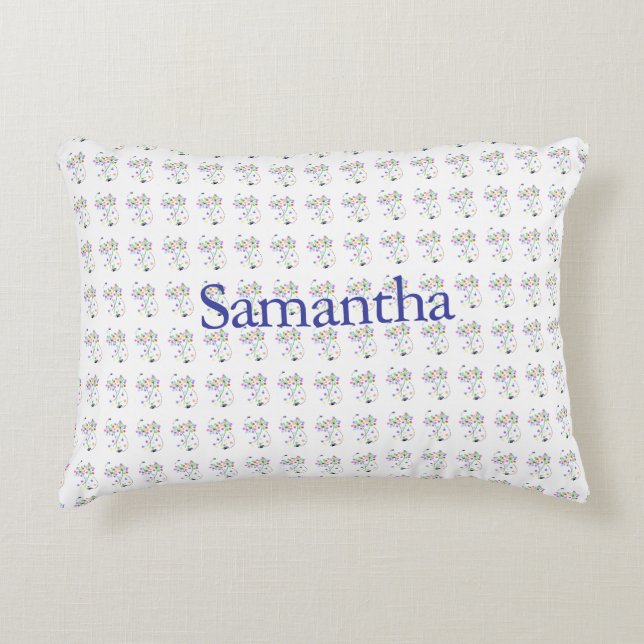 Butterfly Blooms Rectangle Decorative Cushion (Front)