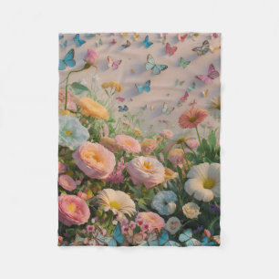 Butterfly Blooms Textiles Fleece Blanket
