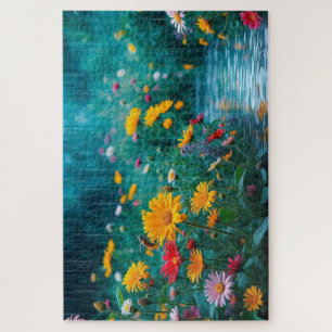 Butterfly Blossom Haven – Vibrant Floral Harmony Jigsaw Puzzle