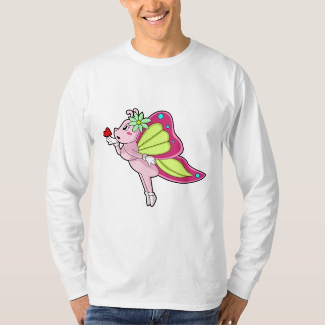 Butterfly Blossom Heart T-Shirt (Front)