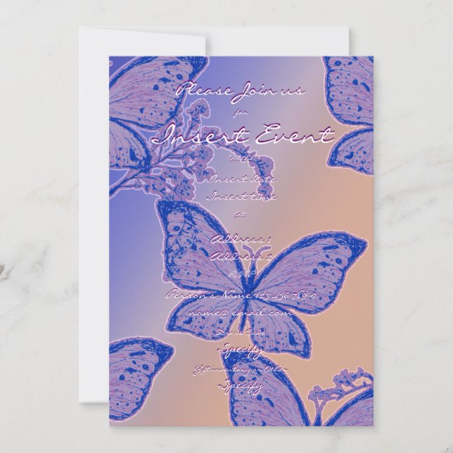 Butterfly blossoms template - customisable (Front)