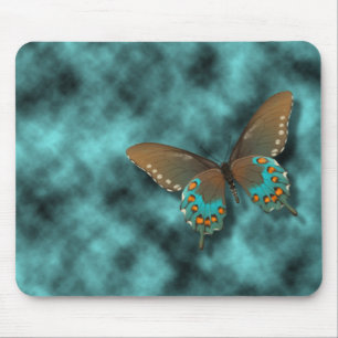 Butterfly: Blue and Brown Swallowtail Mouse Pad