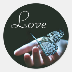 Butterfly blue black love stickers