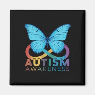 Butterfly Blue For Autism Awareness Month  Magnet