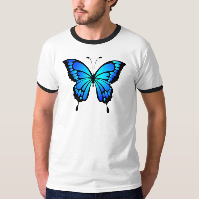 Butterfly Blue Insect Illustration-20284 T-Shirt (Front)