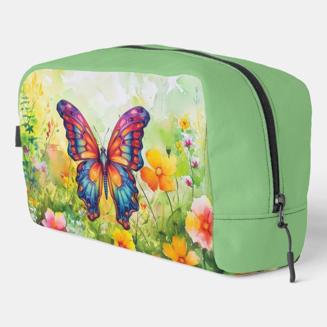 Butterfly Blue Orange Wings Dopp Kit (Right Corner)