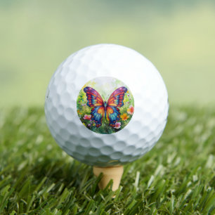 Butterfly Blue Orange Wings Golf Balls