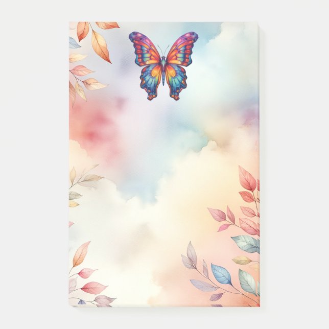Butterfly Blue Orange Wings Post-it Notes (Front)