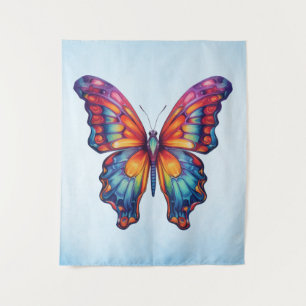 Butterfly Blue Orange Wings Tapestry