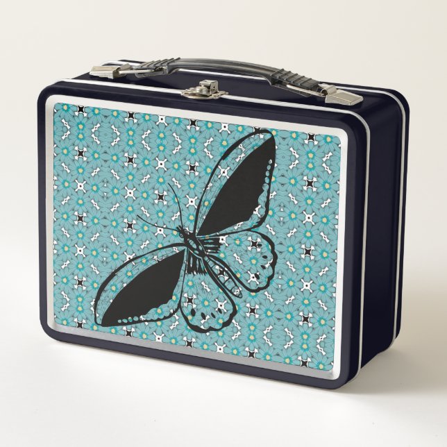 Butterfly blues  metal lunch box (Front)