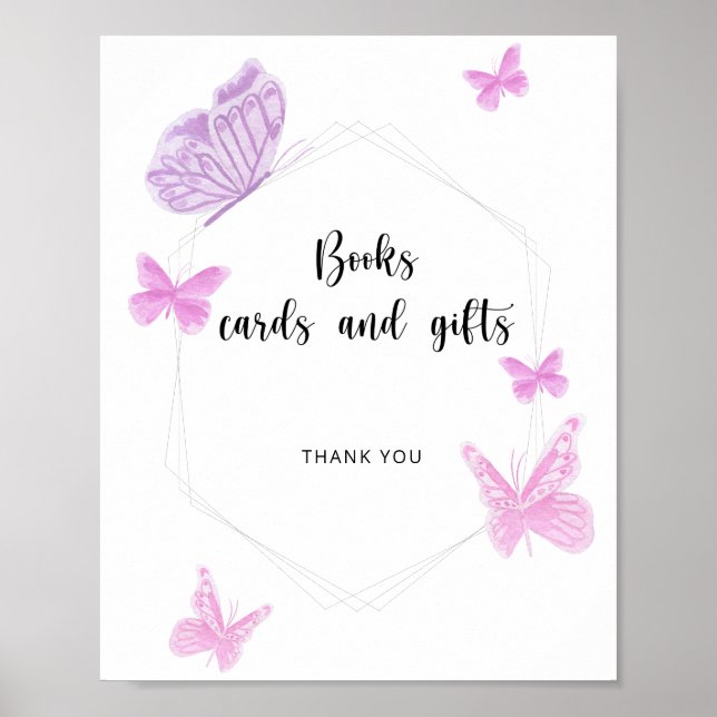 Butterfly books cards and gifts poster (Front)