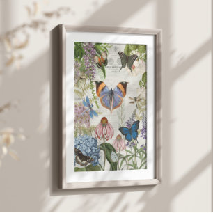 Butterfly Botanical Flower Garden Floral Decoupage Tissue Paper