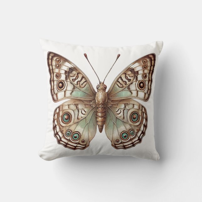 Butterfly Botanical Nature Inspired Art  Cushion (Front)