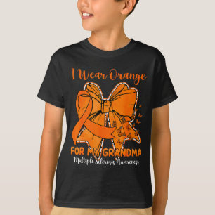 Butterfly bow wear orange for grandma ms awareness T-Shirt