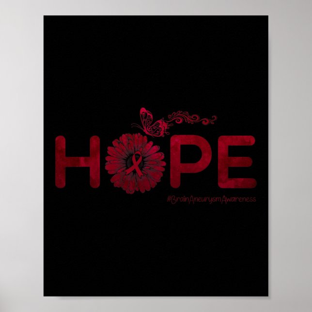 Butterfly Brain Aneurysm Awareness Gifts  Poster (Front)