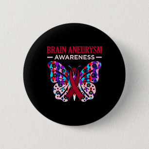 Butterfly Brain Aneurysm Awareness Month Support G 6 Cm Round Badge