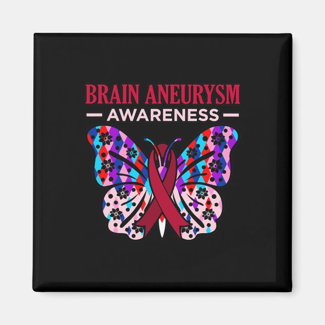 Butterfly Brain Aneurysm Awareness Month Support G Magnet (Front)