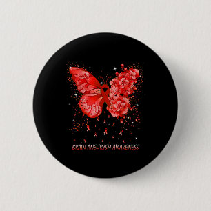 Butterfly Brain Aneurysm Awareness Ribbon 6 Cm Round Badge