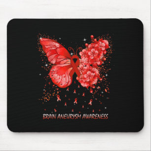 Butterfly Brain Aneurysm Awareness Ribbon Mouse Pad