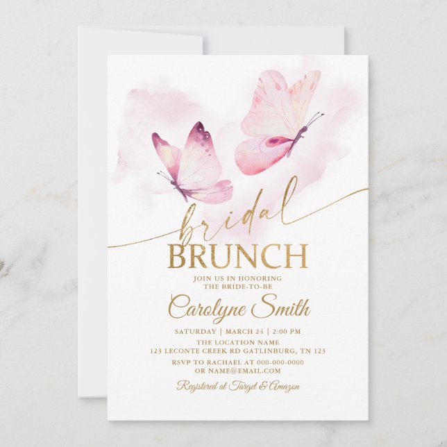 Butterfly Bridal Brunch Bridal Shower Invitation (Front)