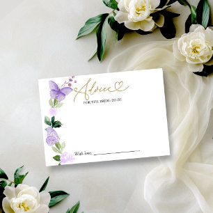 Butterfly Bridal Shower Advice for the Bride Card