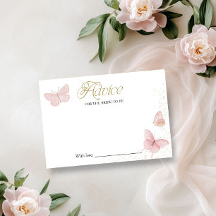 Butterfly Bridal Shower Advice for the Bride Card