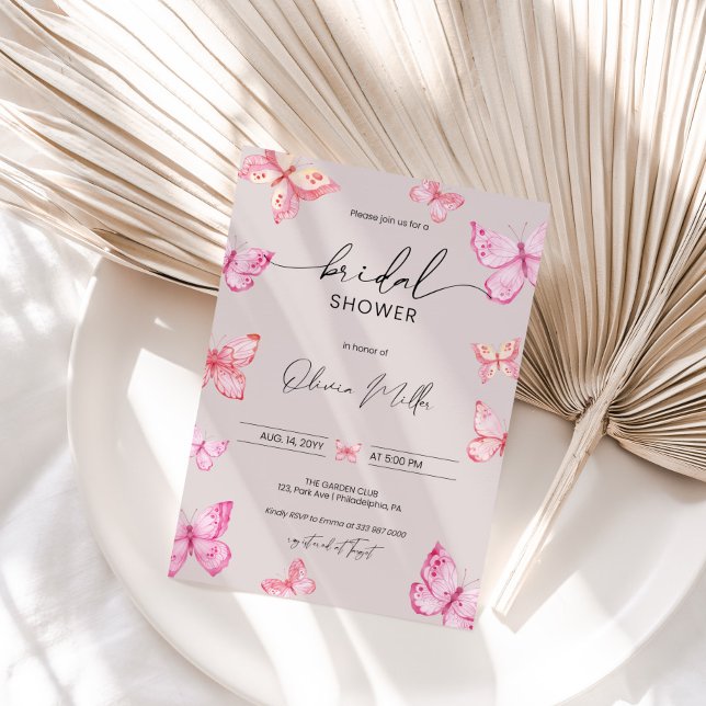 Butterfly Bridal Shower invitation card (Creator Uploaded)