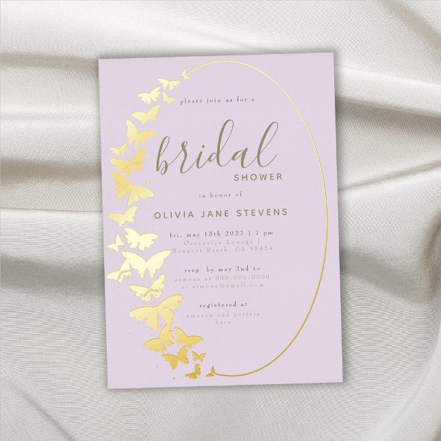 Butterfly Bridal Shower Lilac Elegant Gold Boho (Creator Uploaded)