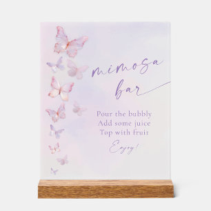 Butterfly Bridal Shower Mimosa Bar Acrylic Sign