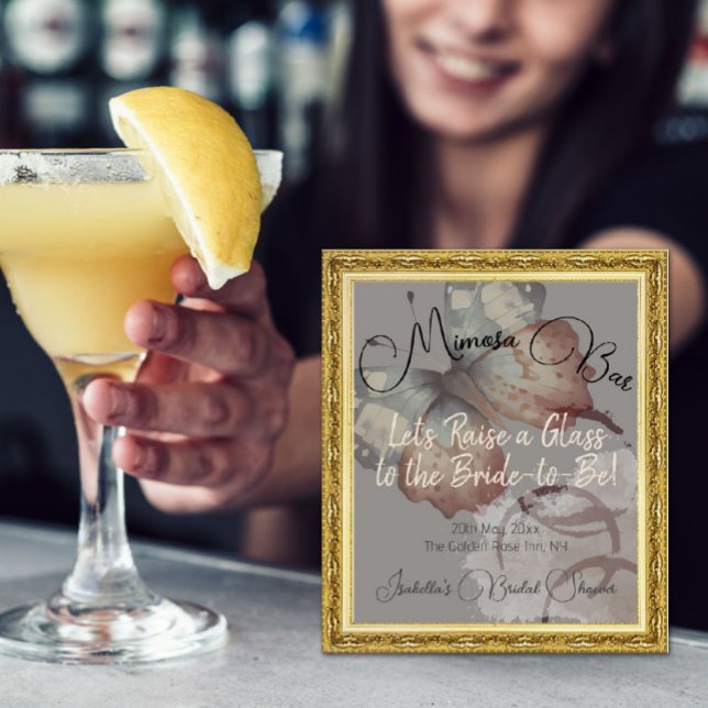 Butterfly Bridal Shower Mimosa Bar Tabletop Poster (Creator Uploaded)