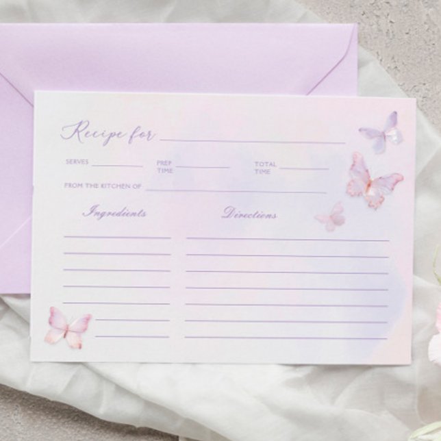 Butterfly Bridal Shower Recipe Card (Creator Uploaded)