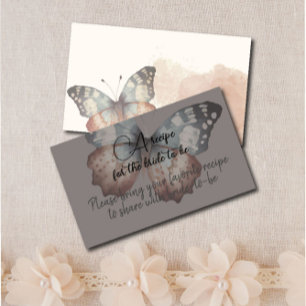 Butterfly Bridal Shower Recipe Enclosure Card