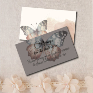 Butterfly Bridal Shower Recipe Enclosure Card