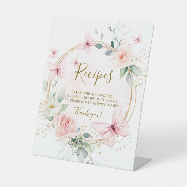 Butterfly Bridal Shower Recipe Sign (Front)