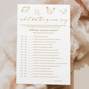 Butterfly Bridal Shower What Did Groom Say Game