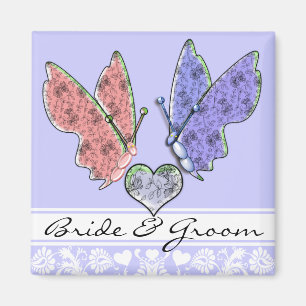 Butterfly Bride & Groom Wedding Magnet