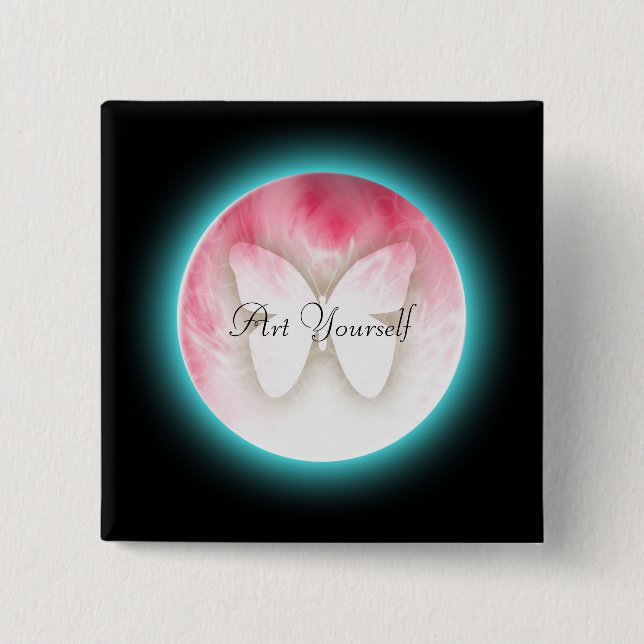 Butterfly Bubbles 15 Cm Square Badge (Front)