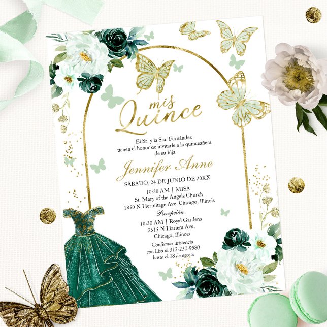 Butterfly Budget Spanish Quinceanera Invitations (Creator Uploaded)